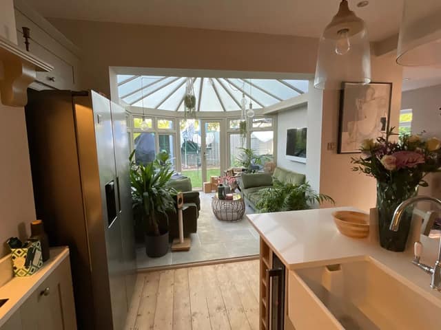 Modern home renovation interior with open-plan kitchen in Eccles